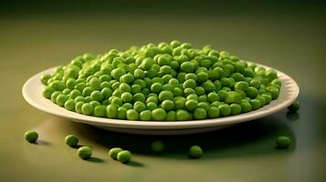 Photo of Peas seeds on minimalist plate