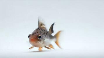 Photo of a corydoras catfish on white background. Generative AI