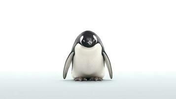 Photo of a Penguin on white background. Generative AI