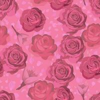 seamless romantic rose wallpaper pattern - boho style vector