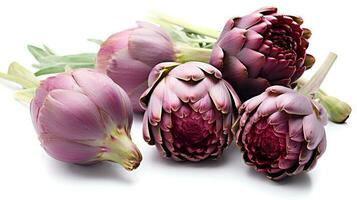 Photo of Artichokes isolated on white background