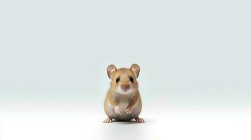 Photo of a cute little pet on white background. Generative AI