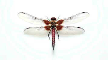 foto de un libélula en blanco antecedentes. generativo ai