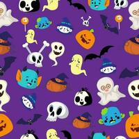 Halloween Pattern and icons. elements and Seamless Pattern Pro Vector