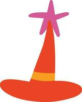 Magical wizard hat illustration in doodle style. vector