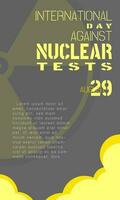 International Day Against Nuclear Tests Template with copy space area vector