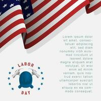 Happy Labor Day with USA flag and copy space area vector