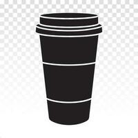 Disposable coffee paper cup flat icon for apps and websites vector