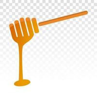 Honey dipper stick icon with dripping honey with color for apps and websites vector