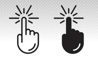 Mouse pointer arrow clicked or cursor click line art flat icon for apps and websites vector