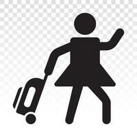 Travelers or tourist vector line art icon for apps or website