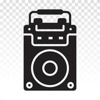 Portable speaker active flat icon for apps or websites vector