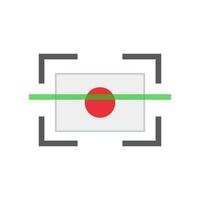 Scan icon of Japanese flag. Inspection of Japan. vector. vector