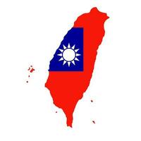 Taiwanese flag in the shape of a map of Taiwan. Vector. vector