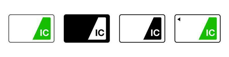 IC card icon set with different styles. Electronic payment card. Vector. vector