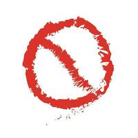 Prohibited mark icon drawn with a brush. Vector. vector