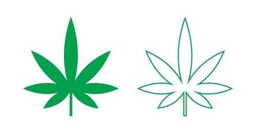 canabis hoja icono colocar. marijuana icono colocar. vector. vector