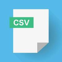 CSV file icon isolated on blue background. Vector. vector