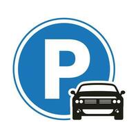 Car or automobile parking sign icon with circle shapes vector