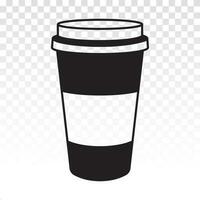 Disposable coffee paper cups flat vector icon for apps and websites