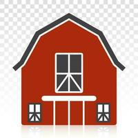 Barn or farmhouse flat color icon for apps or websites vector
