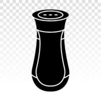 Salt shaker or pepper shaker bottle flat icon for apps and websites vector