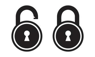 Unlock key and Lock closed. Padlock symbol for app or website vector