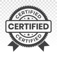 certificado sello o etiqueta plano vector icono para aplicaciones o sitio web