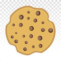 chocolate chip cookie foods flat icon for apps or websites vector