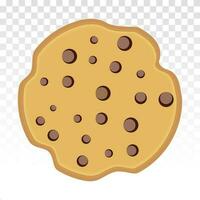 chocolate chip cookie foods flat icon for apps or websites vector