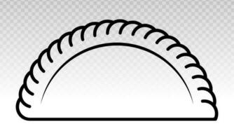 bola de masa hervida o pegatina o jiaozi línea Arte vector icono para comida aplicaciones y sitios web