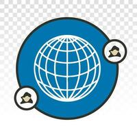 global human outsourcing icon for apps or website vector