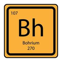 Periodic table element bohrium icon on background, square vector