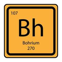 Periodic table element bohrium icon on background, square vector