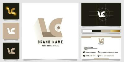 Letter LC or VC monogram logo with business card design vector