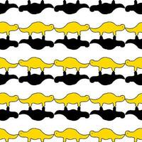 Doodle silhouette brachiosaurus dinosaurs seamless pattern. Minimalism print for tee, paper, textile and fabric. vector