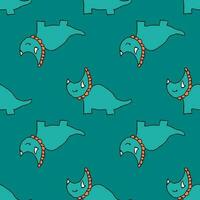 Hand drawn triceratops dinosaurs seamless pattern. Childish print for tee, paper, textile and fabric. vector