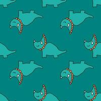 Hand drawn triceratops dinosaurs seamless pattern. Childish print for tee, paper, textile and fabric. vector