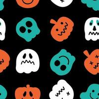 Happy halloween silhouette seamless pattern. Perfect print for paper, stationery. vector