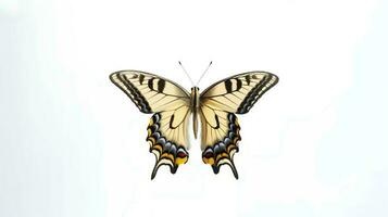 Photo of a swallowtail butterly on white background. Generative AI