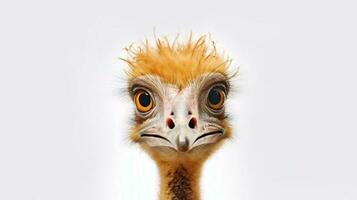 Photo of a ostrich on white background