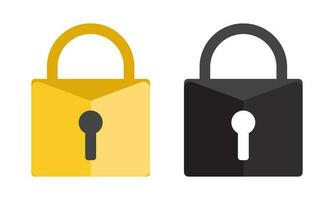 Security lock icon with flat style for apps and websites vector