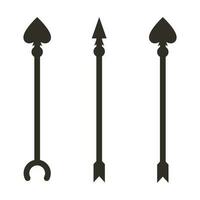 3 arrow bows archery flat icon for apps and websites vector
