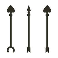 3 arrow bows archery flat icon for apps and websites vector