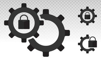 settings icon is locked for the application or website vector