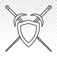 Sword shield or Crossed sword sheath in the shield vector