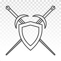 Sword shield or Crossed sword sheath in the shield vector