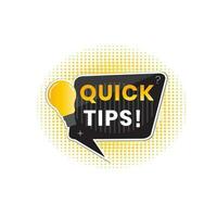 Quick tips text vector