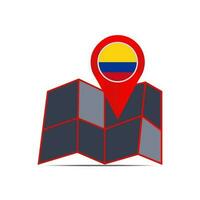 Map of Colombia map is isolated by country flag vector