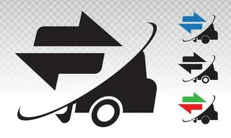 fast shipping or delivery truck package flat icon vector